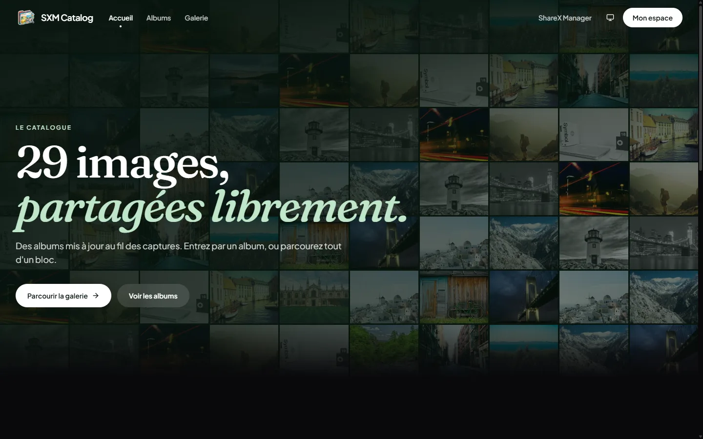 La page d’accueil du catalogue public