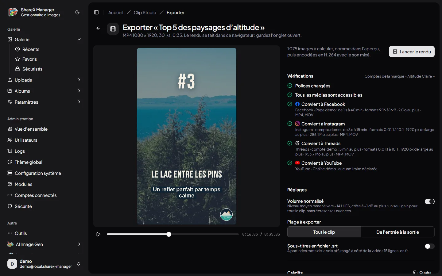 Écran Exporter de Clip Studio